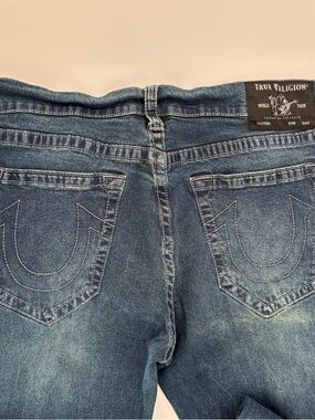 True Religion Rocco Denim Jeans with Signature Back Pocket Stitching - Blue